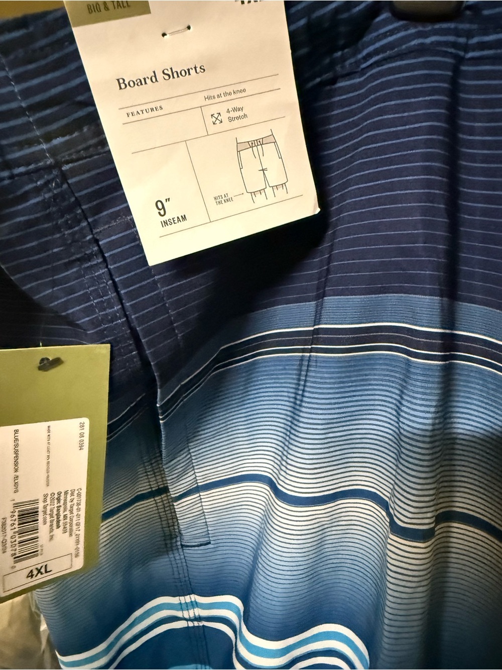 Goodfellow & Co Blue Striped Men's Board Shorts